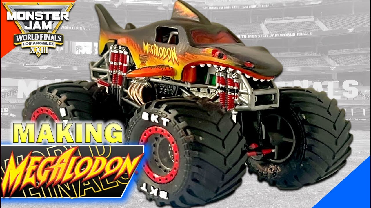 Making Megalodon FIRE | Monster Jam Customs (World Finals 23 Replicas)