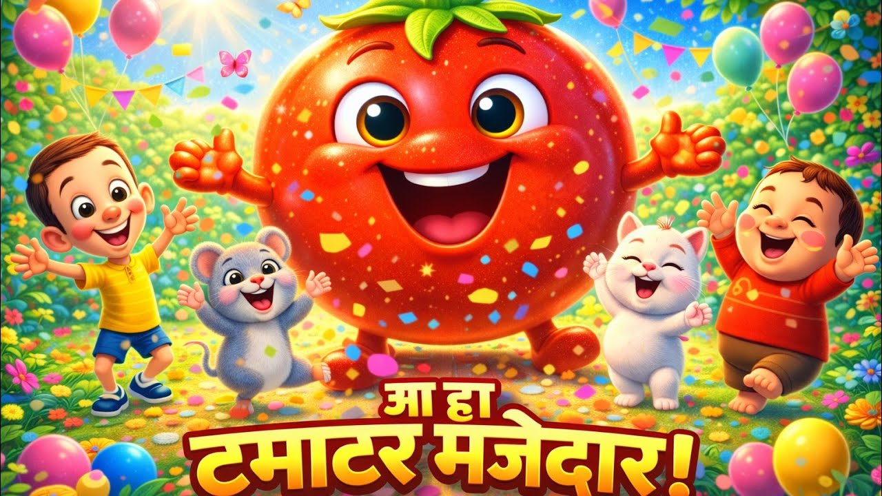 Aha Tamatar Bade Mazedar | Hindi Nursery Rhyme for Kids 🍅