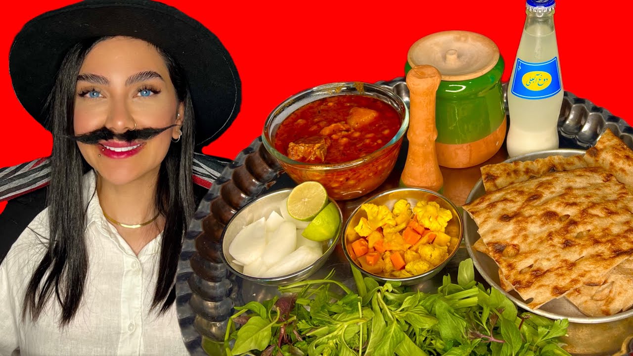 MUKBANG ASMR PERSIAN FOOD ABGOOSHT(DIZI)🥩 موکبانگ غذای ایرانی آبگوشت(دیزی)