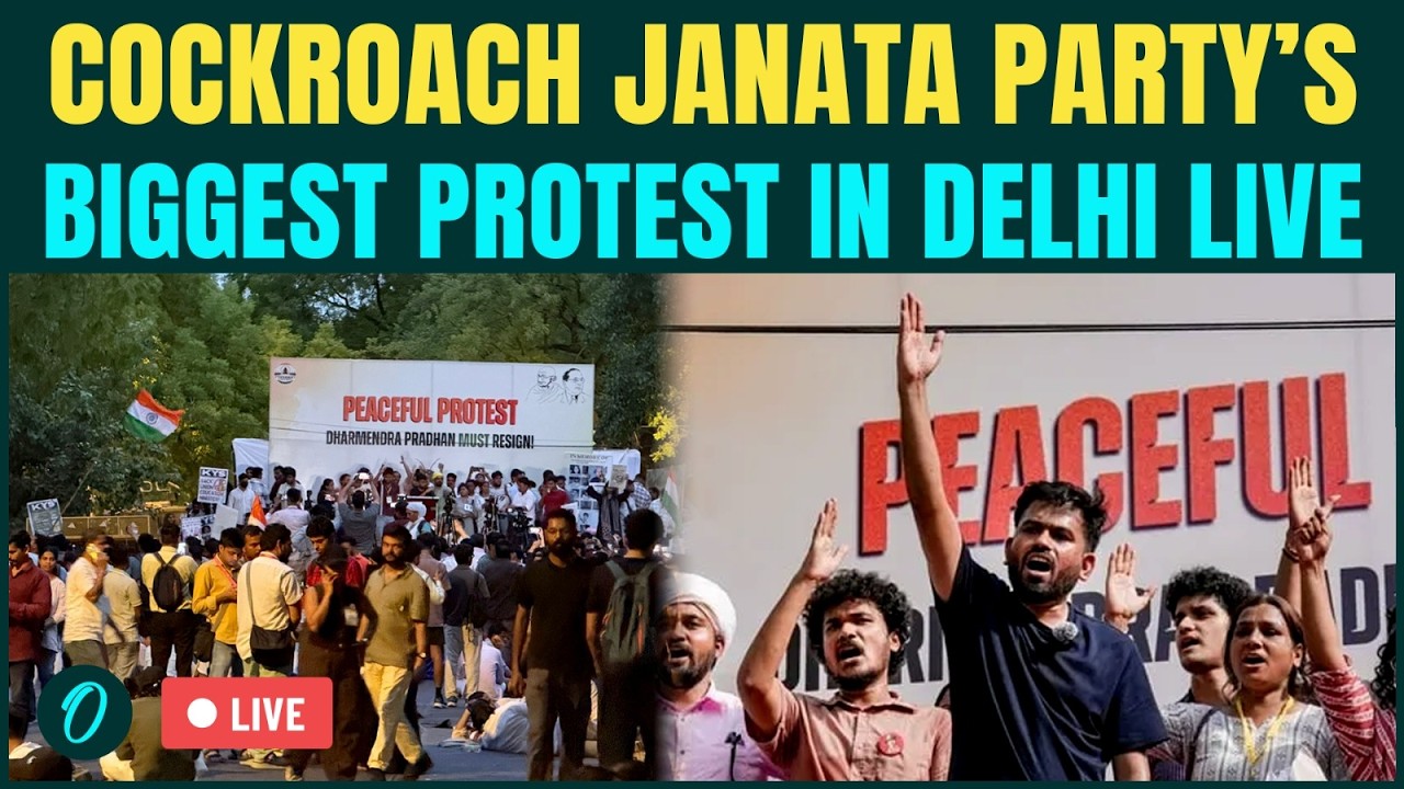 Cockroach Janata Party Delhi Protest DAY 2 LIVE | Abhijeet Dipke, 1000+ &lsquo;Cockroaches&rsquo; Protest LIVE