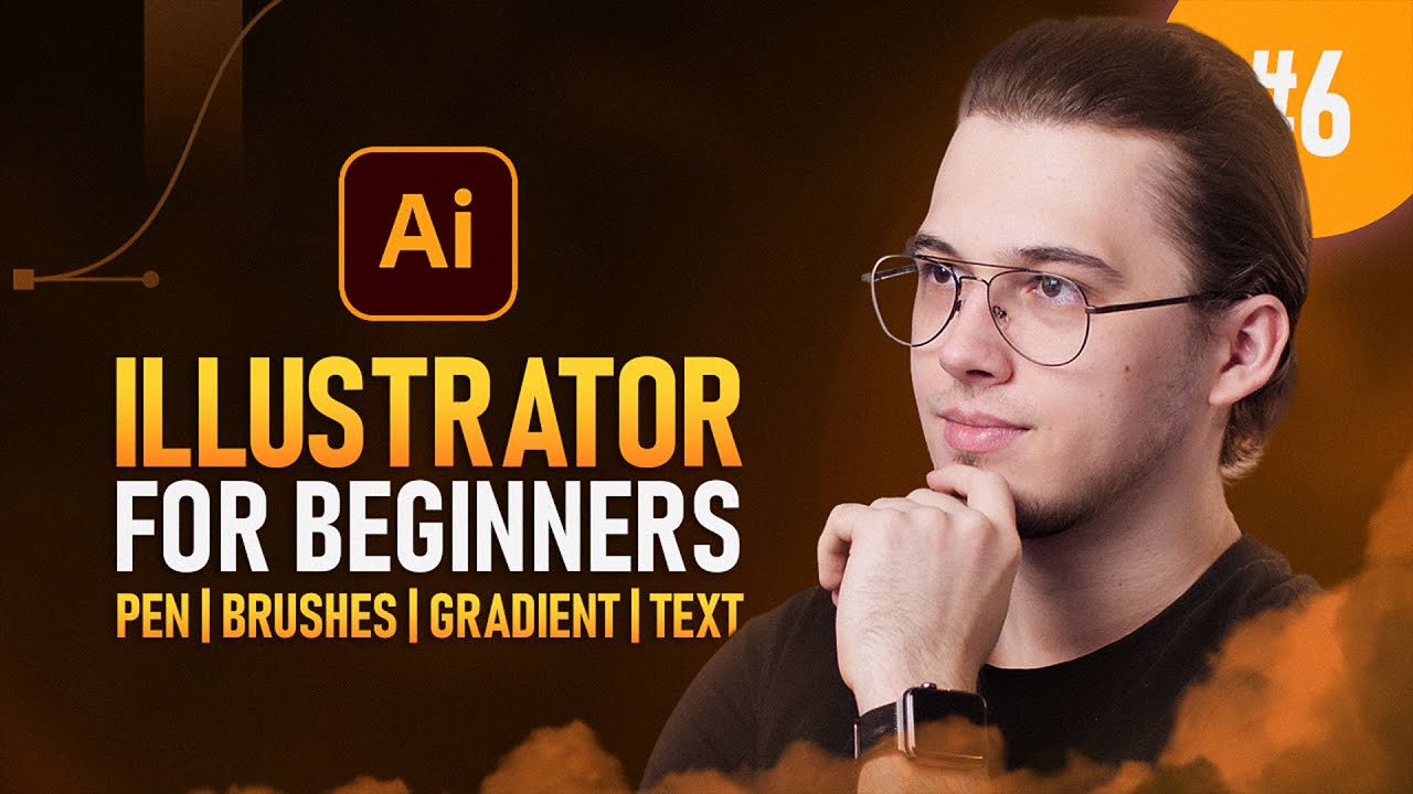 Adobe Illustrator for Beginners #6 | Pen, Text, Gradient, Brushes
