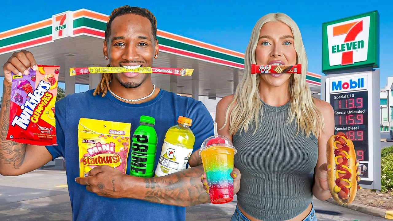 Eating Only GAS STATION FOOD for 24 Hours!! 🤮