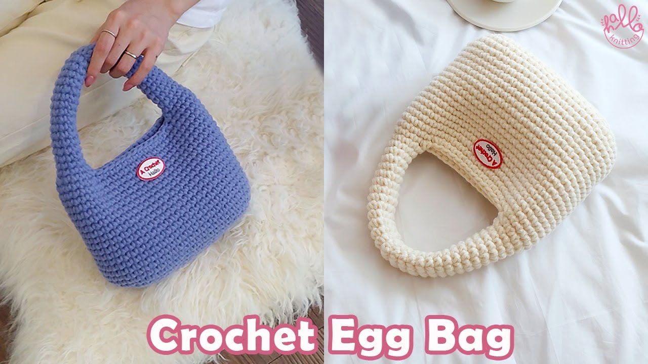 코바늘가방 DIY 톡톡 탄탄 에그백뜨기 🙋‍♀️ 짧은뜨기 마스터한 초보자분들 손 📍손잡이 연결시 주의사항 고정댓글 필독해 주세요~‼️