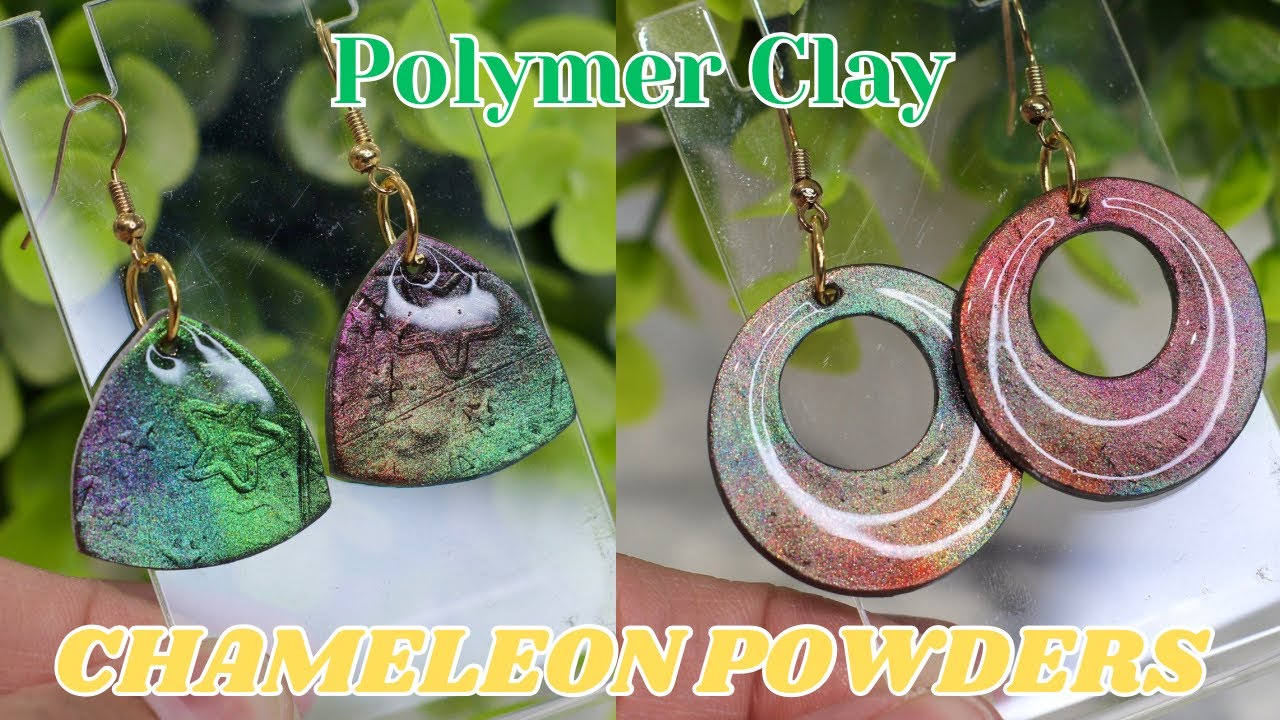 CHAMELEON POWDERS FROM TEMU OM POLYMER CLAY JEWELRY!!