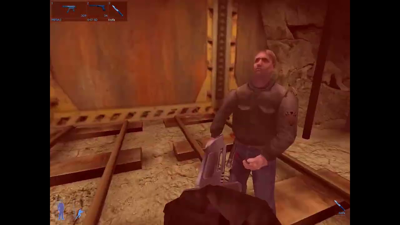 IGI 2 Mission 2- DEEP IN THE MINES with Knife Rushed on a Low End PC