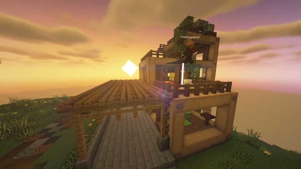 Minecraft wooden house build.