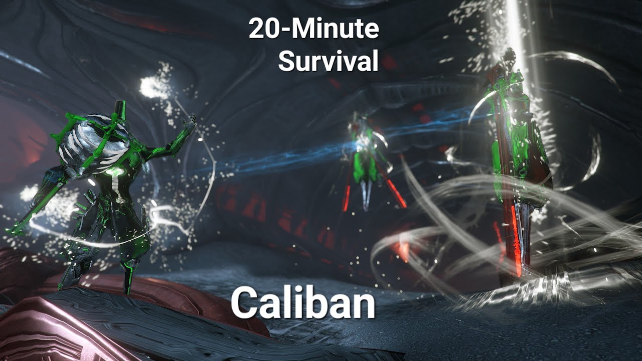 Warframe Gameplay :20 Minute Survival (Caliban)
