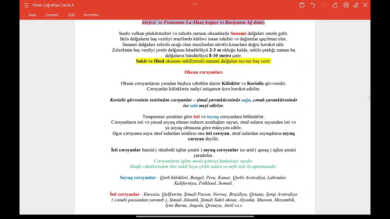 Okean suyunu hərəkətə gətirən amillər