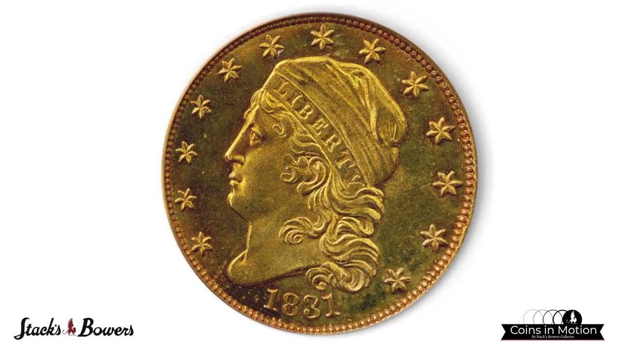 1831 Capped Head Left Quarter Eagle. BD-1. Rarity-4. MS-65 (PCGS).