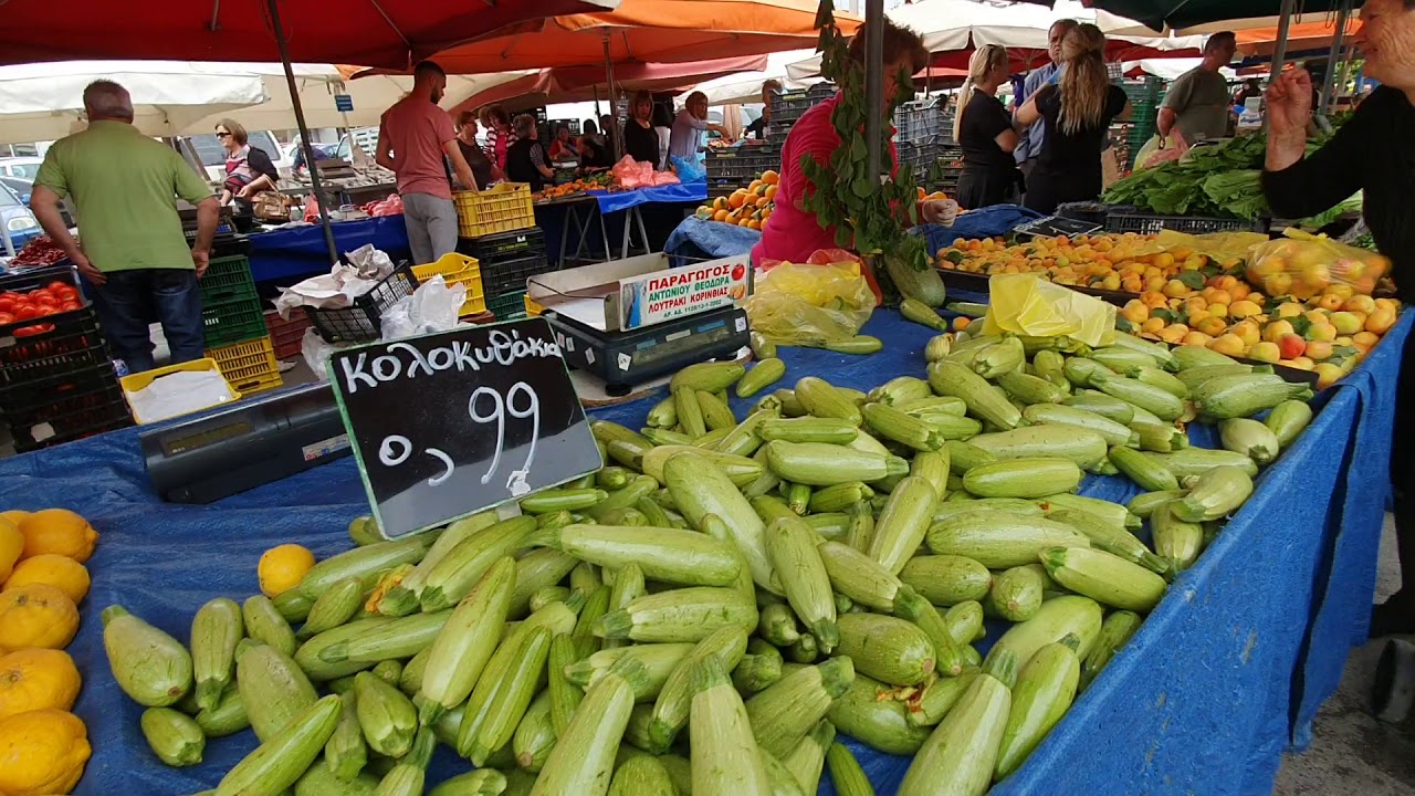 Traditional street market in Elefsina Greece