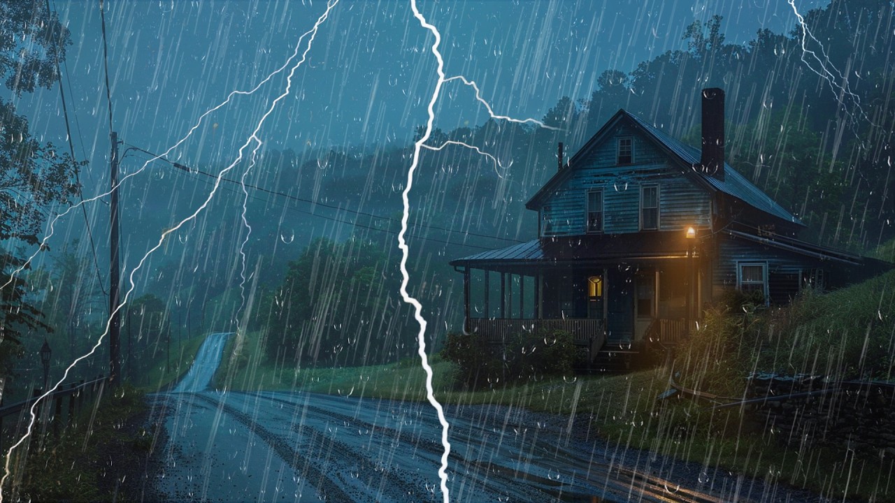 Elimina el Estrés y Duérmete en 3 Min – Lluvia Fuerte y Truenos Toda la Noche
