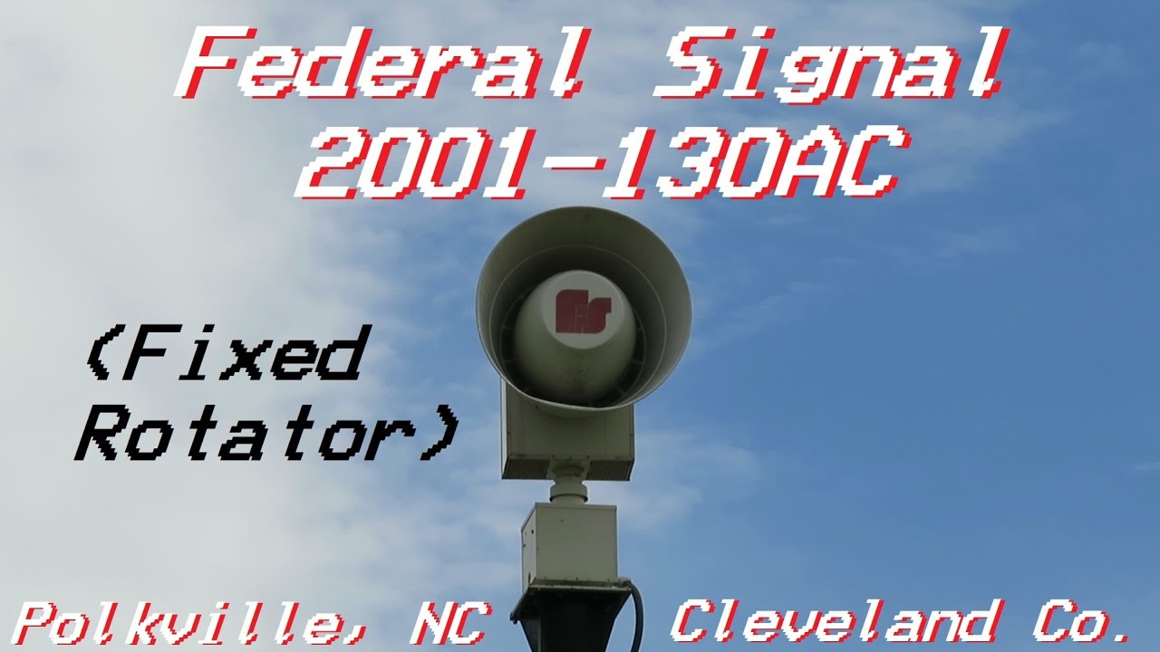 Federal Signal 2001-130AC (Fixed Rotator) Siren Test - Polkville, NC