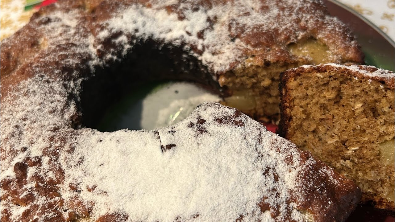 Bolo de aveia e maçã 