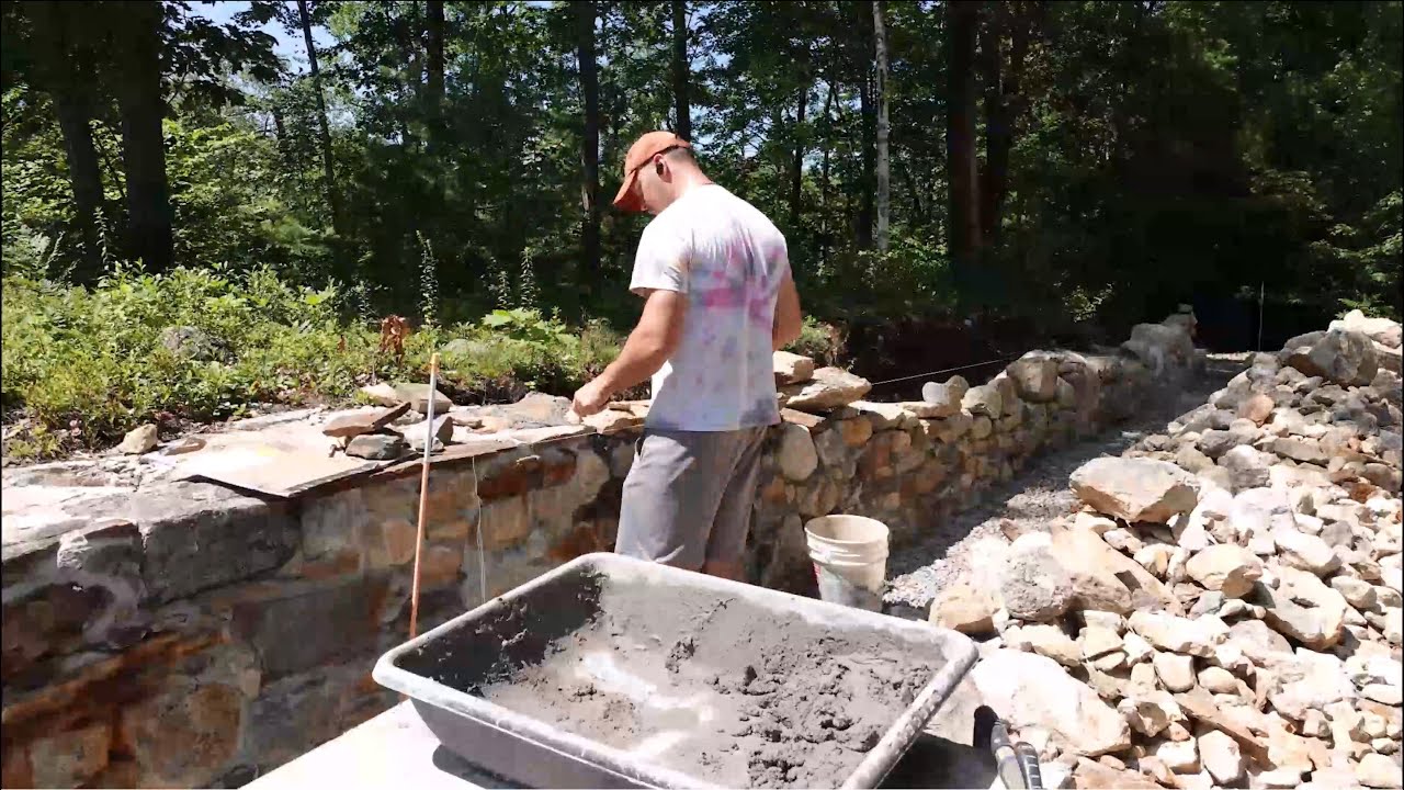 Building a Mortared Stone Wall Year 2