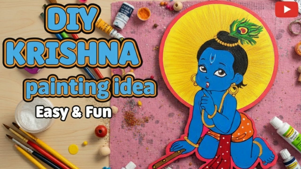 Krishna Art: DIY for Beginners #artandcraft #diy krishna
