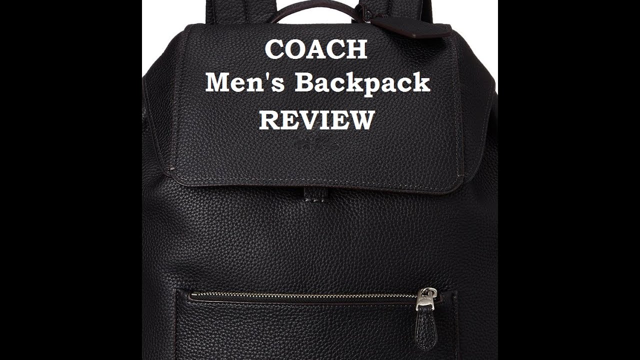 Mens Coach Manhattan Black Pebble Leather Backpack Unboxing