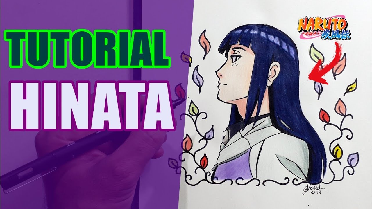 COMO DESENHAR FÁCIL A HINATA HYUGA - Cómo dibujar Hinata