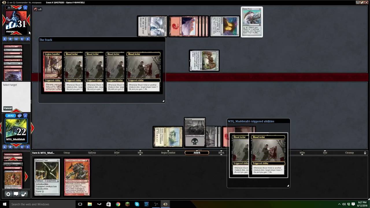MTGO Match-Up: Grenzo, Dungeon Warden VS Daretti, Scrap Savant EDH / CMDR gameplay video