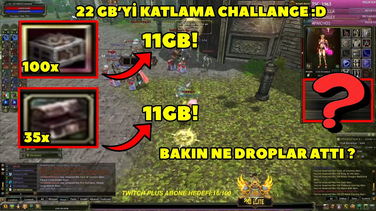 TreantQUEEN - (Agartha) 22 GB'ye 100 Adet Old Draki Box ve Accessory Box Kırdırıyor ! Knight Online