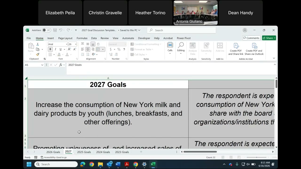Dairy Promotion Order Budget and Goals Meeting - June 16, 2026