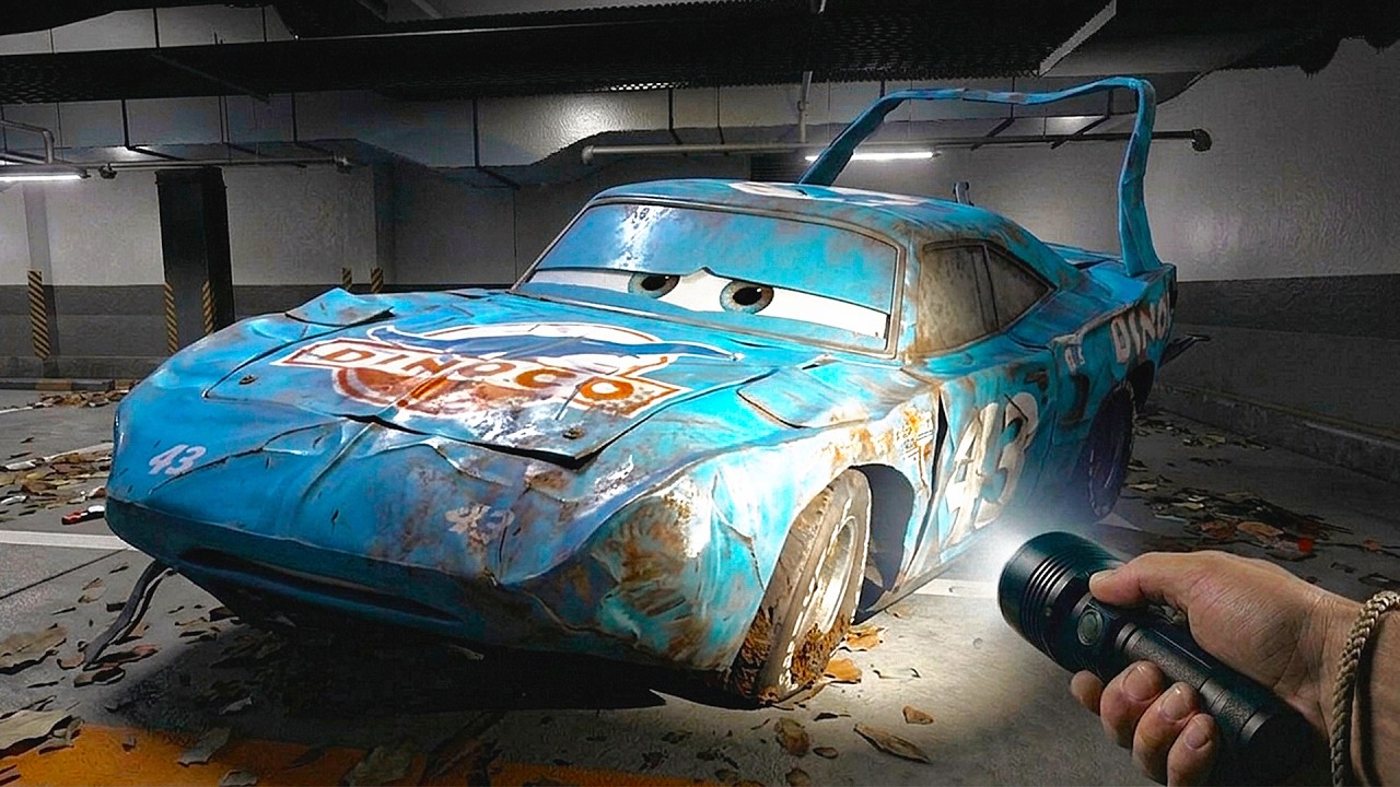 I Found ABANDONED King Dinoco in Parking Garage | Pixar Cars