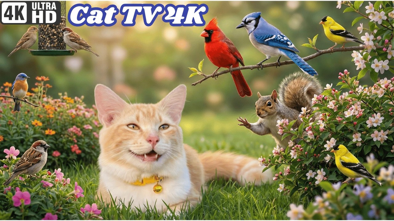 [NO ADS] Why Cats Lock Eyes on Birds 🐦 Can’t Stop Watching | 1+ Hour 4K 60FPS