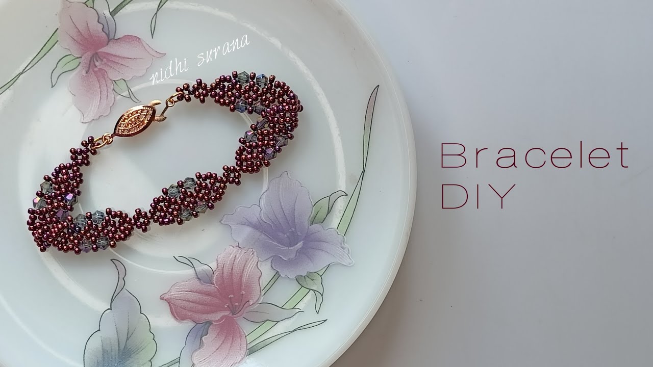 Sleek Bracelet with Bicone Crystals and Seed bead/Jewellery making Step by Step Tutorial Diy