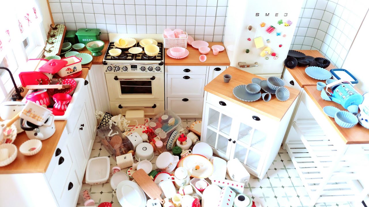 Mini kitchen cooking toys 💜 Small kitchen set toys 🩷 mini kitchen