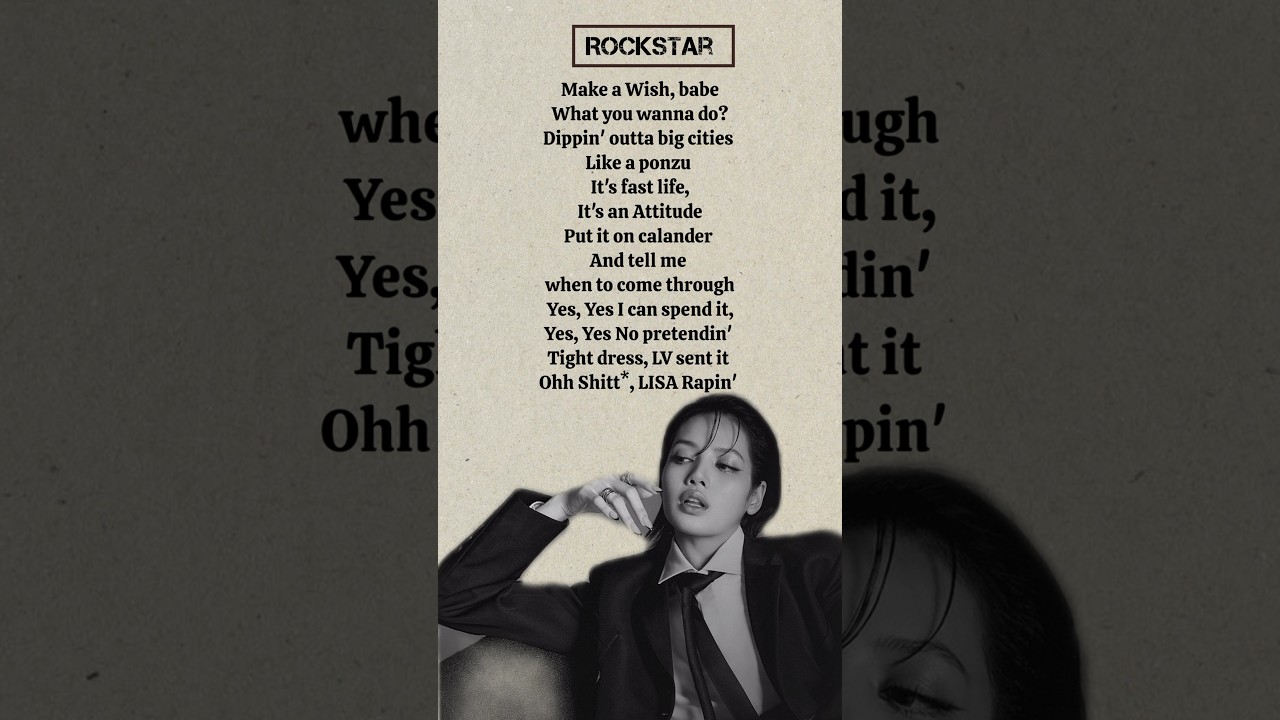 LISA's ROCKSTAR Rap Part lyrics || 🔥🖤 #blackpink #blink #Lisa #shorts #viral #lyrics #ytshort #fyp