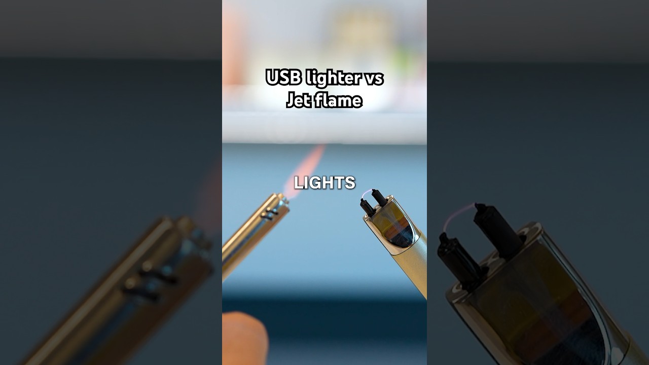 USB Lighter VS Jet Flame 🔥 #lighters #torch #candles #butane