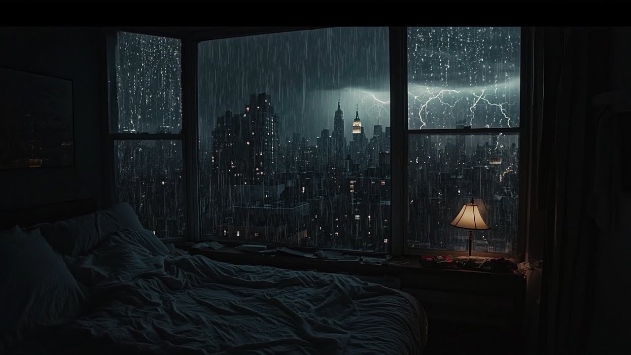 ⛈️Сильный дождь и гром слышны за окном