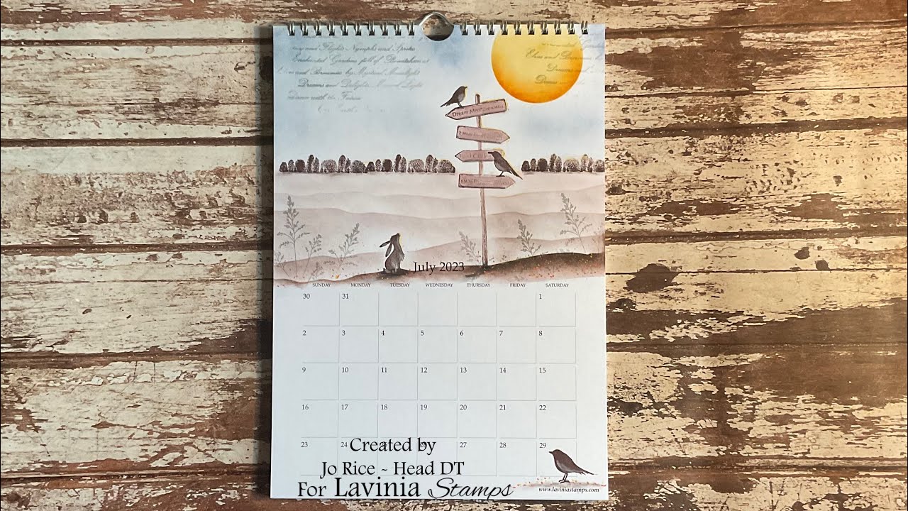 Mindful Monday with A Pipin Scene for July by Jo Rice #laviniastamps #calendar