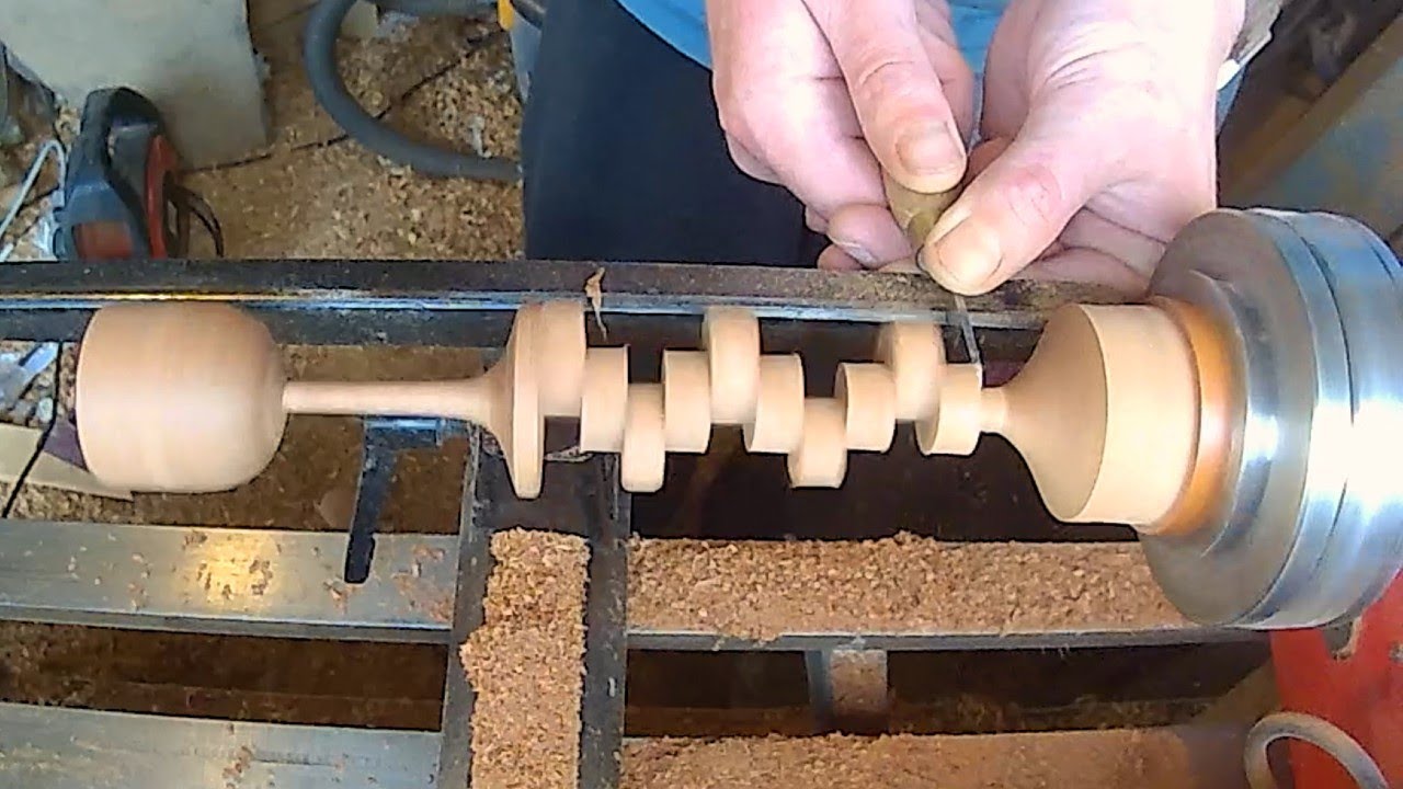 Woodturning an eccentric goblet / candlestick. Crankshaft Camshaft.