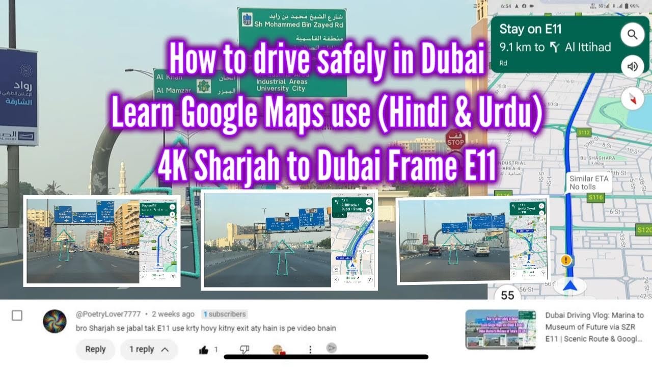 Dubai Driving Vlog: Exploring E11 Exits from Sharjah to Jebel Ali via Downtown & Marina | Part 1