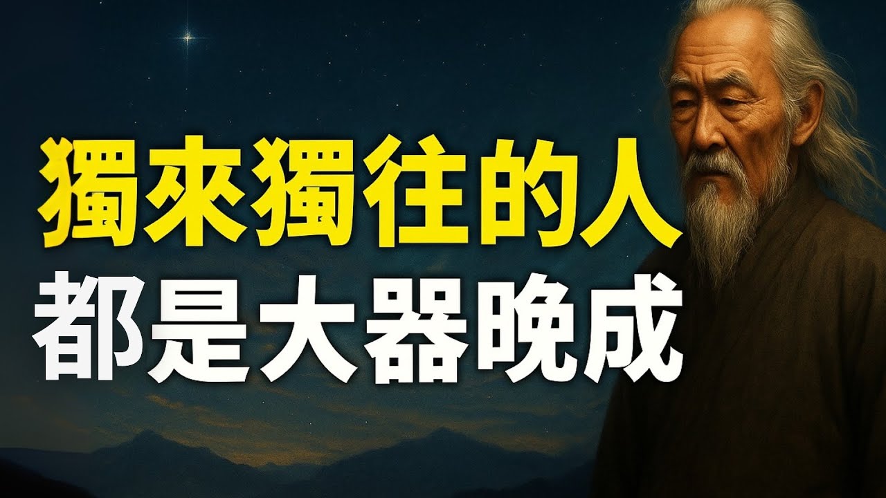 獨來獨往的人，都是大器晚成 | 智慧之海 | 智慧 人生 哲學