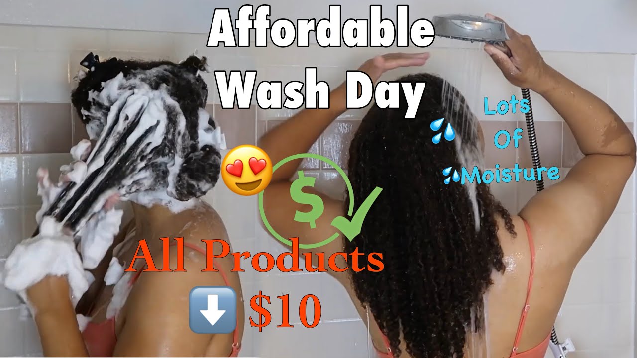 Affordable Moisturizing Wash Day 💦  From Start To Finish | Natural Hair