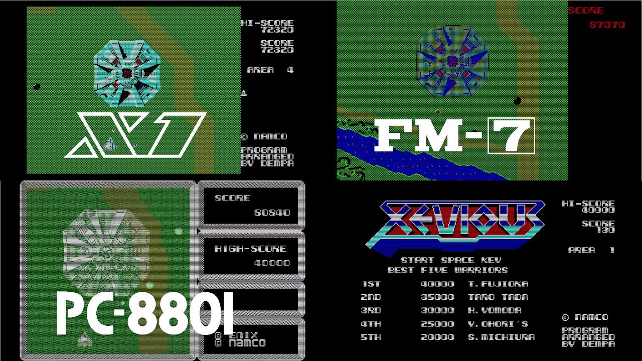 【ライバル比較】元祖縦スクロールシューティング「XEVIOUS」のゲームプレイ動画