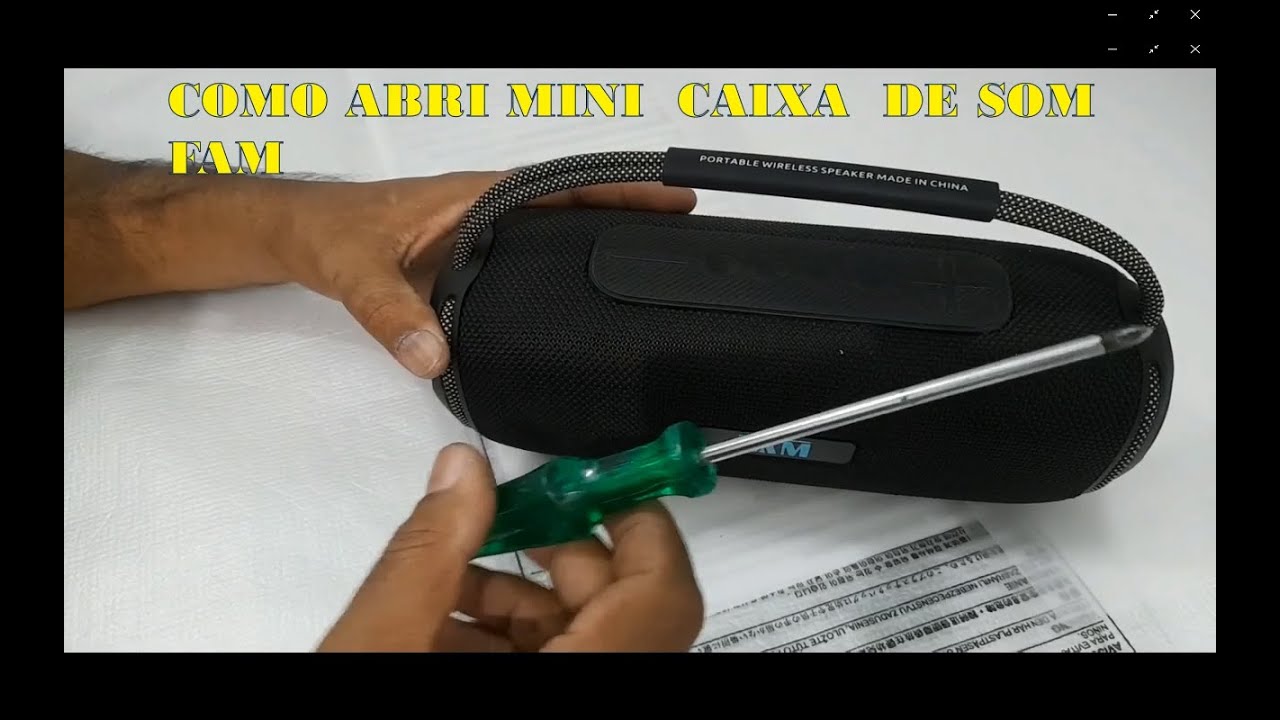 Como abri e montar caixa de som fam