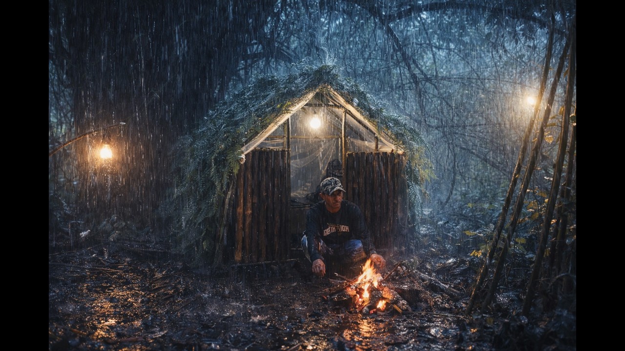 Кемпинг Diguyur hujan deras bermalam dipinggir kali dan menikmati suasana MLM yang sangatsunyy