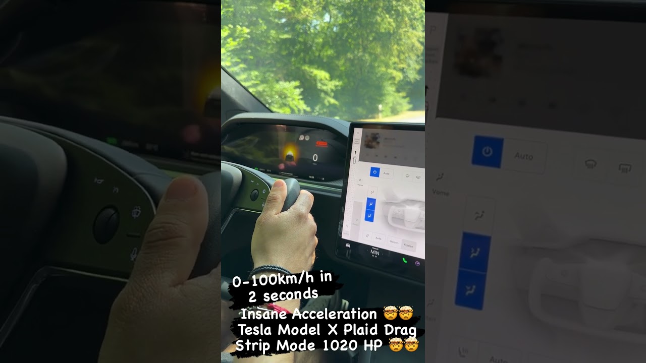 0-100 km/h in 2 sek 🤯 1.020 PS Tesla Model X Plaid Drag Strip Mode ⚡️ kranke Beschleunigung #tesla
