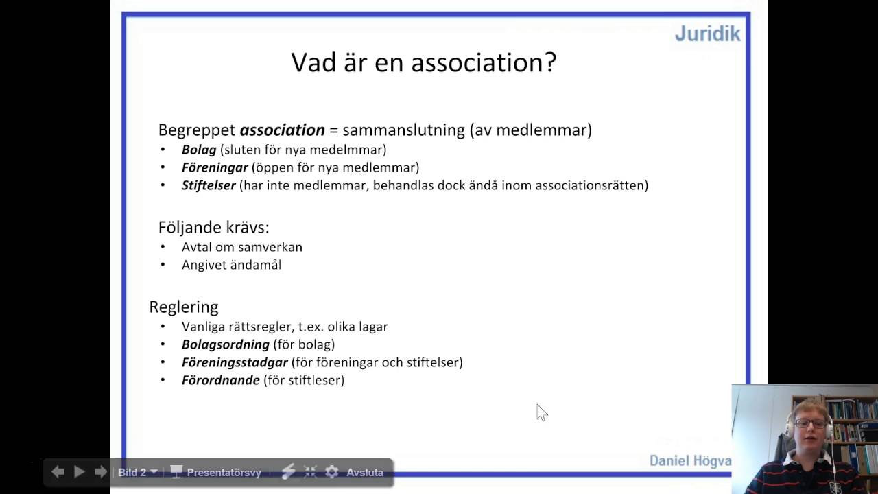 Affärsjuridik - Associationsrätt - Del 1 - Introduktion