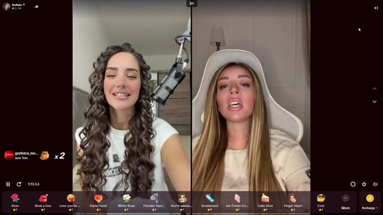 Andjela Djuricic i Ana Spasojevic tik tok live 18.01.2026