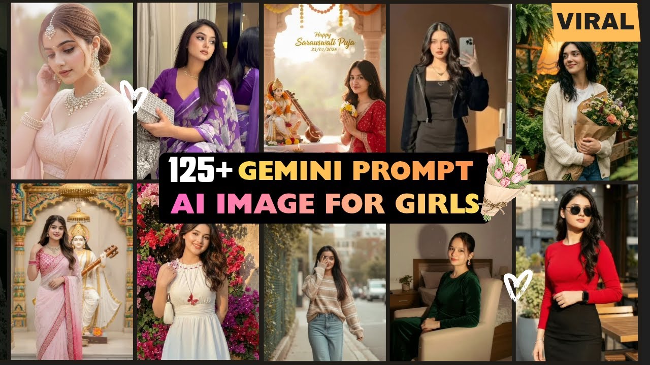 125+ VIRAL Gemini Prompts for Girls | Create Stunning images & DPs Instantly! #gemini #aiprompts
