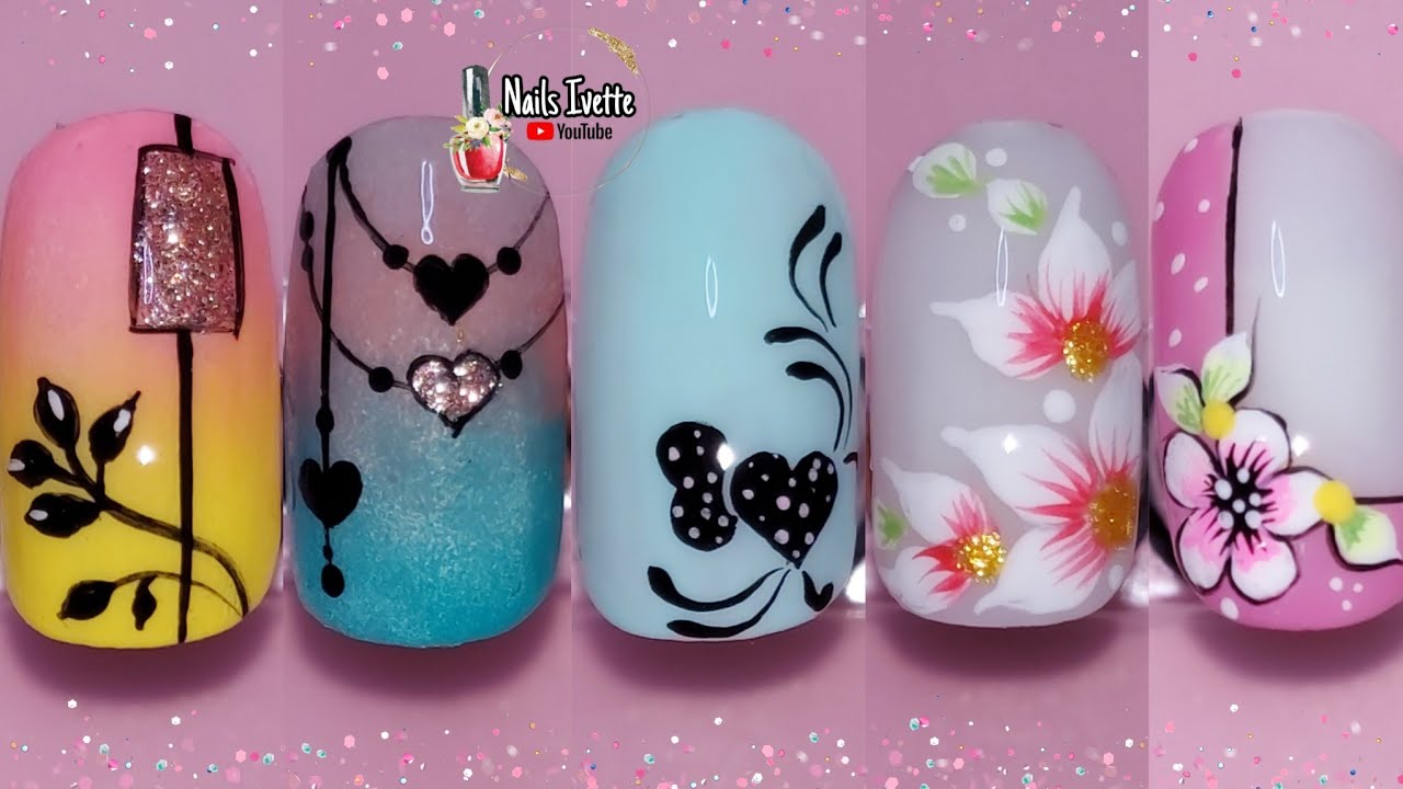 5 modelos de decoración de uñas/diseños de uñas variados y bonitos/tutoriales de decoración de uñas