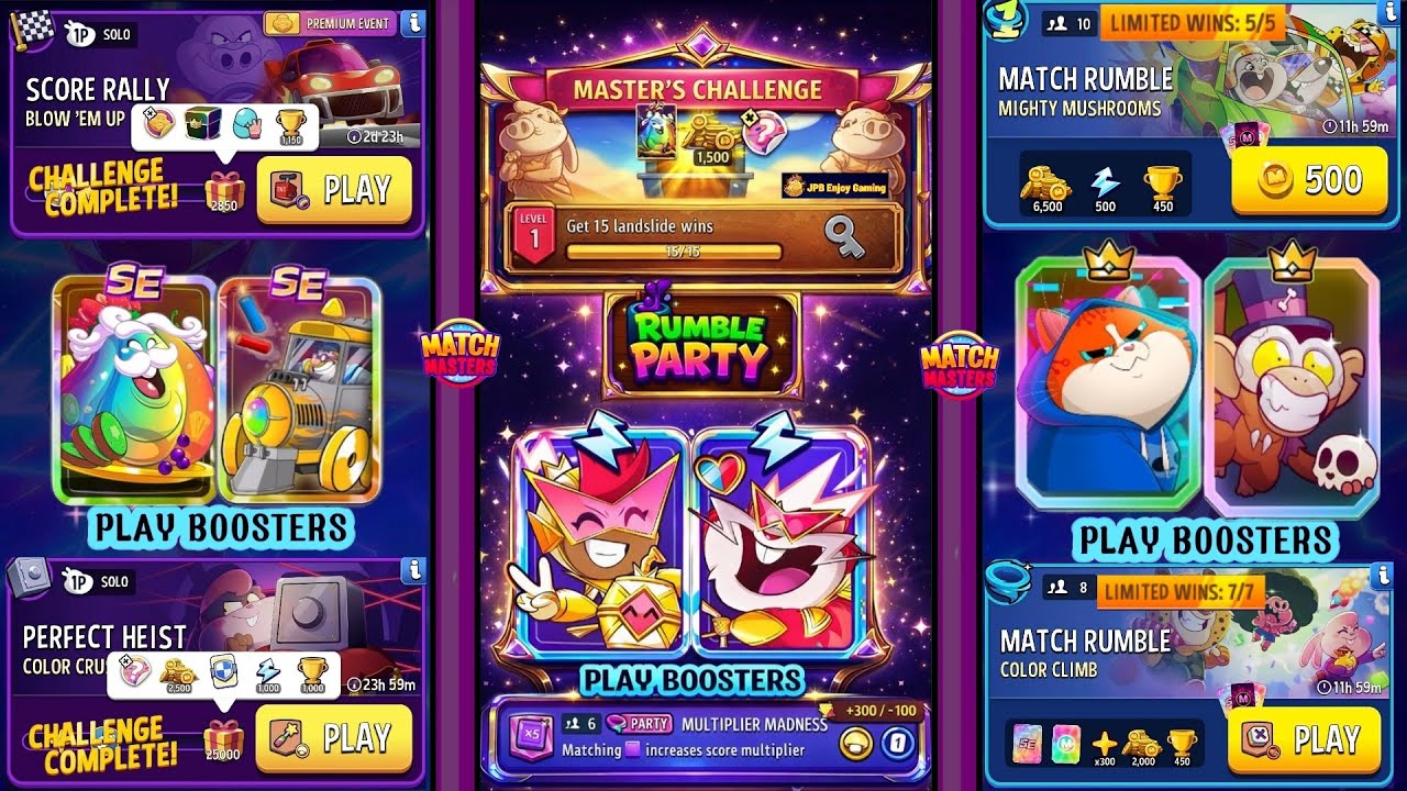(PLAY~PARTY+2 SOLO+2 RUMBLE) Blow'Em Up/ Color Crush/ Mighty Mushrooms 🍄/ Color Climb 