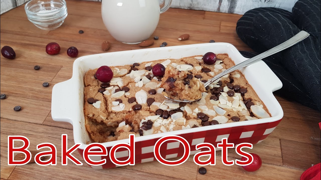 Gebackene Haferflocken - Baked Oatmeal Chocolate Chip Style | vegan einfach gesund | mit Rezept