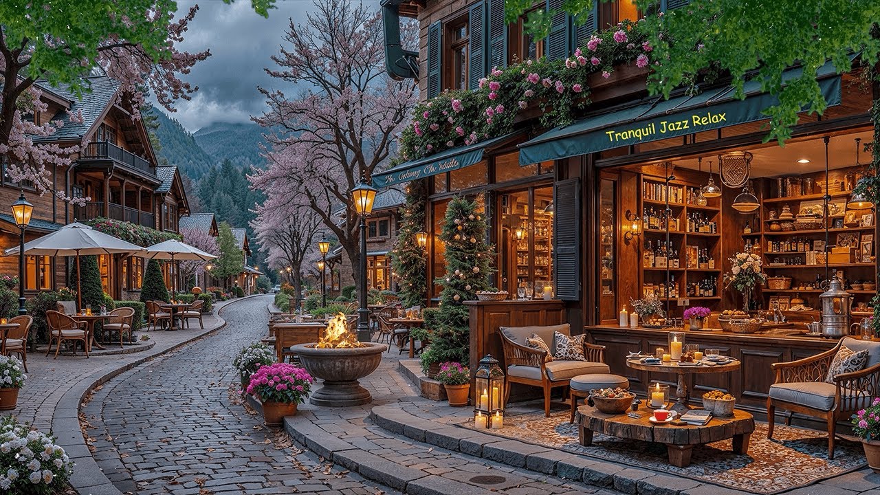 Soothing January Jazz Music at Outdoor Coffee Shop Ambience ☕ Soft Jazz Background Music to Work