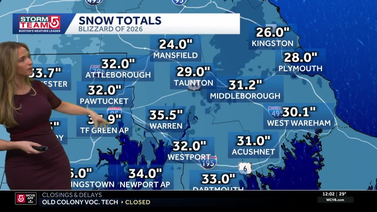 New snowfall totals released for Mass. towns