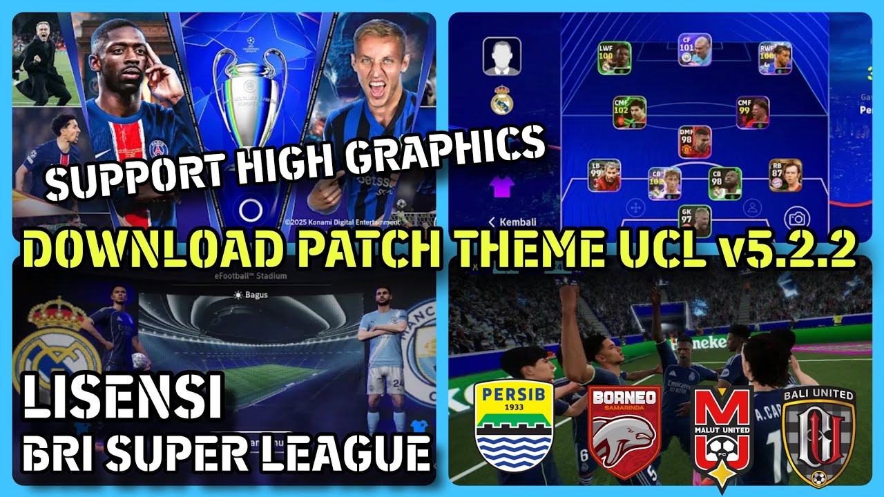 CARA DOWNLOAD PATCH THEME UCL V5.2.2 IDSPHONE 🔥 FULL LISENSI BRI LIGA 1 | GRAFIS TINGGI