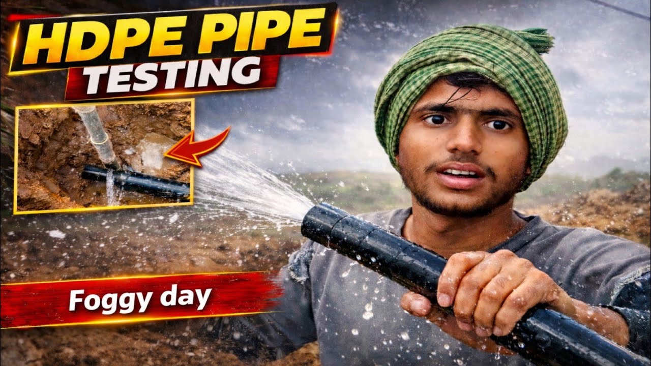 HDPE Pipe Testing in Foggy Day 🌫️ | কুয়াশা ভরা দিনে হাই প্রেসার পাইপ টেস্ট 💦😲